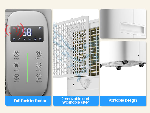 ANDTE 120 Pints Dehumidifier for Basement and Home, 6500 Sq.Ft Large Room Dehumidifiers with Drain Hose for Bathroom Living room Carwl Space, Smart Humidity Control, Touch Control Panel
