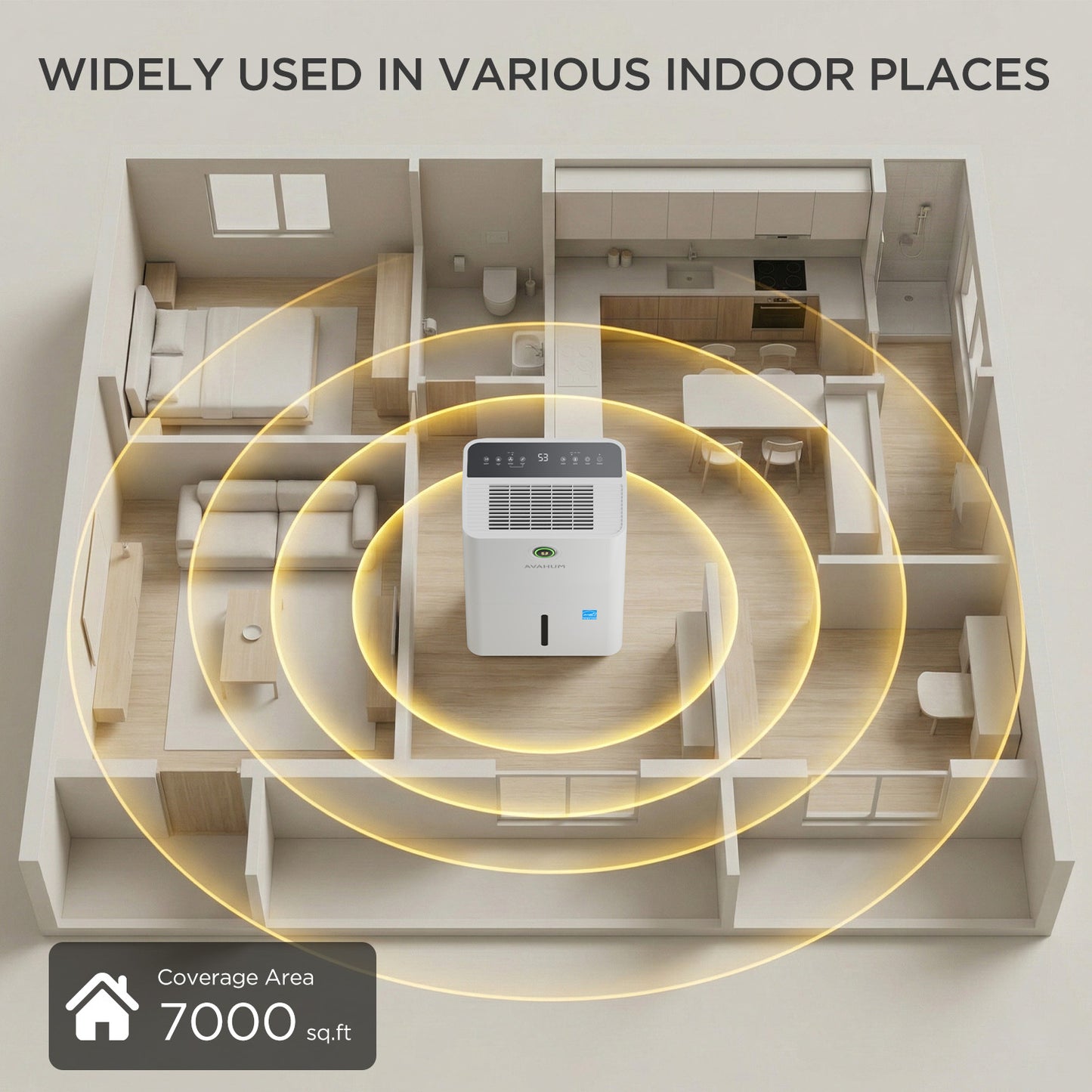 AVAHUM 150 Pints Dehumidifiers with Pump with Drainage Hose for Home Large Room for Bathroom for Basement Covers up to 8000 Sq.Ft