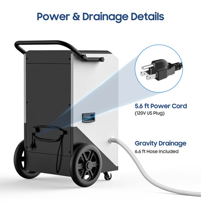 AVAHUM 250 Pints Commercial Dehumidifier with Drain Hose, Dehumidifier for Basement, 1-Year Warranty