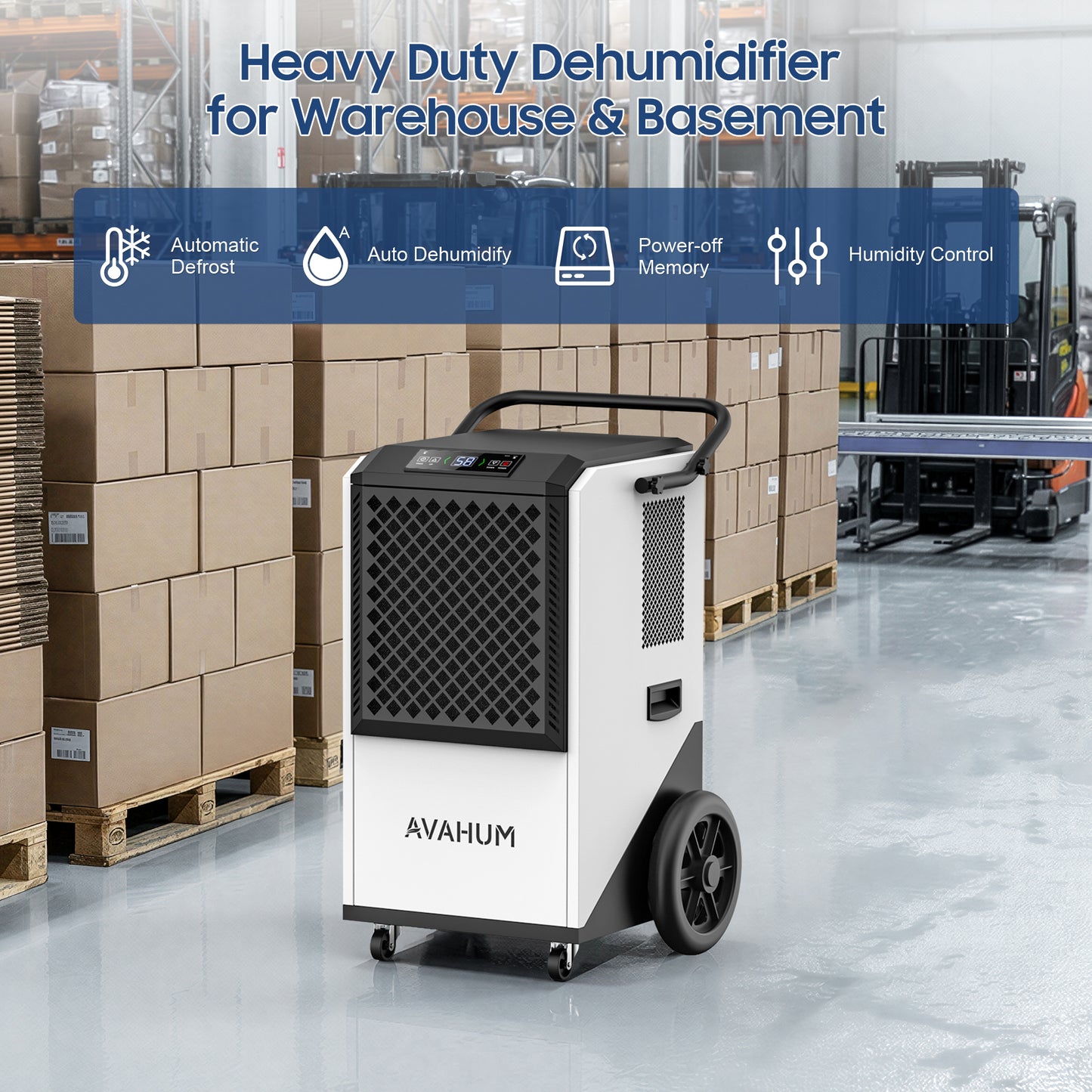 AVAHUM 250 Pints Commercial Dehumidifier with Drain Hose, Dehumidifier for Basement, 1-Year Warranty