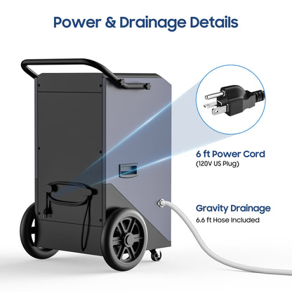 AVAHUM 320 Pints Commercial Dehumidifier with Drain Hose for Basements, Coverage Area 9000 Sq.ft