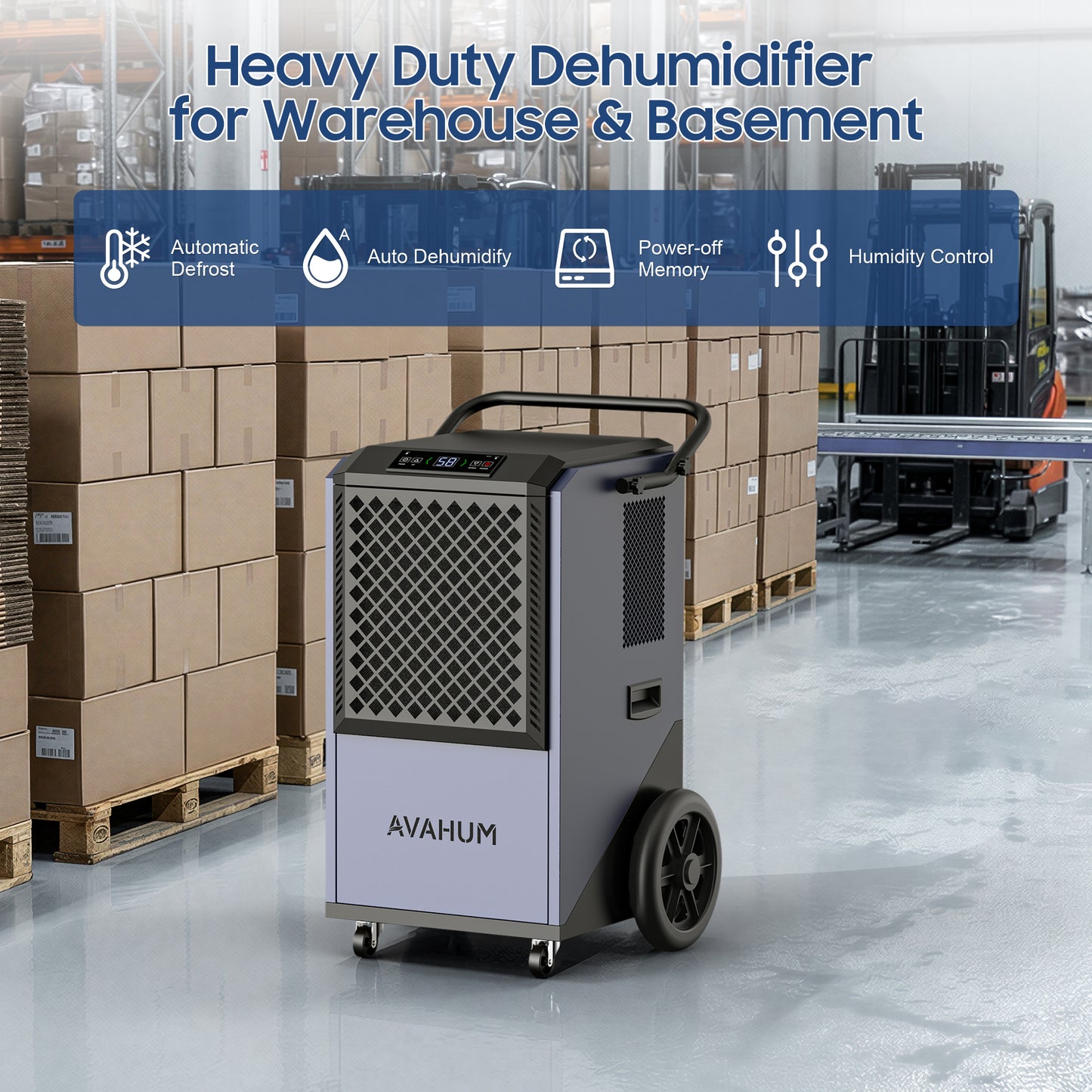 AVAHUM 320 Pints Commercial Dehumidifier with Drain Hose for Basements, Coverage Area 9000 Sq.ft