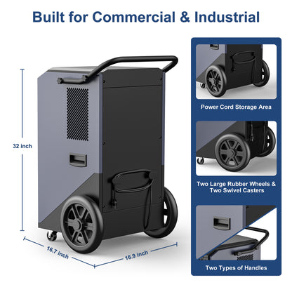 AVAHUM 320 Pints Commercial Dehumidifier with Drain Hose for Basements, Coverage Area 9000 Sq.ft
