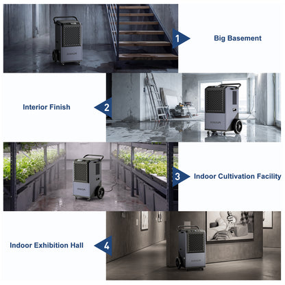AVAHUM 320 Pints Commercial Dehumidifier with Drain Hose for Basements, Coverage Area 9000 Sq.ft