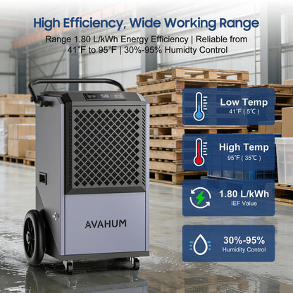AVAHUM 320 Pints Commercial Dehumidifier with Drain Hose for Basements, Coverage Area 9000 Sq.ft