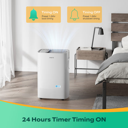 ANDTE 52 Pints Home Dehumidifier for 4500 Sq.Ft Most Efficient Energy Star 2024  Dehumidifier,  for Basement and Home, Large Room Dehumidifiers with Drain Hose & Water Tank, 24H Timer, Auto Defrost, Dry Clothes