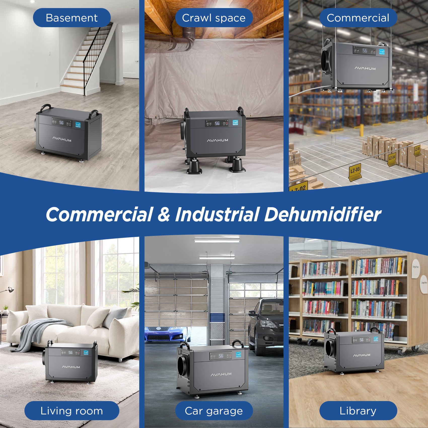 AVAHUM 120 Pints Crawl Space Dehumidifier Used Space