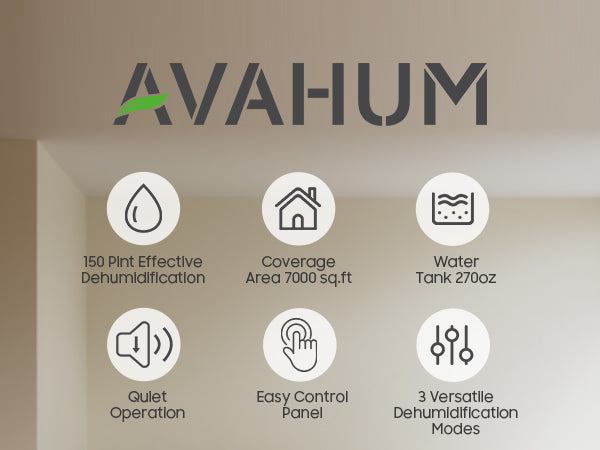 AVAHUM 150 Pints Dehumidifiers with Pump with Drainage Hose for Home Large Room for Bathroom for Basement Covers up to 8000 Sq.Ft