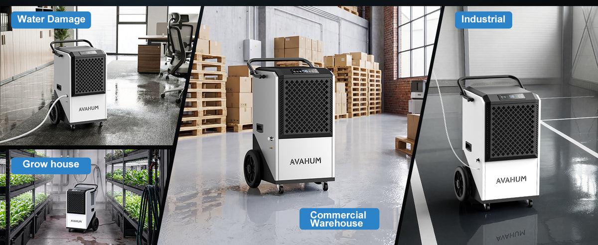 AVAHUM 250 Pints Commercial Dehumidifier with Pump, Industrial Dehumidifier for Basements, Garages, and Flood Restoration