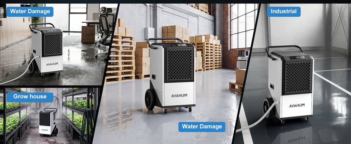 AVAHUM 250 Pints Commercial Dehumidifier with Drain Hose, Dehumidifier for Basement, 1-Year Warranty