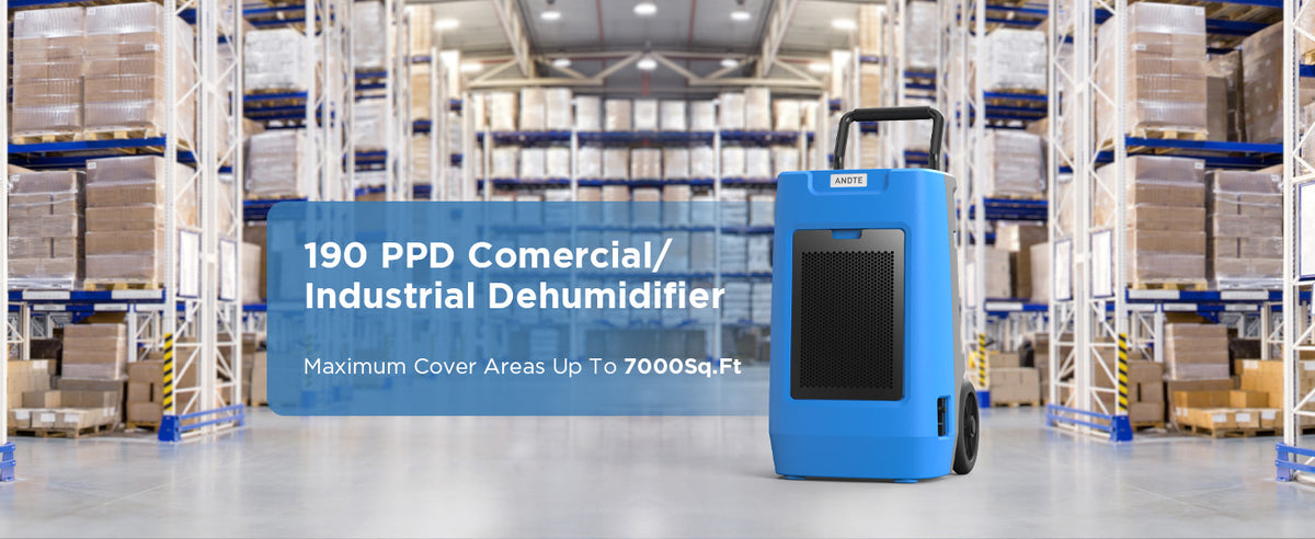 ANDTE 190 Pints Commercial Dehumidifier with Pump, Industrial Dehumidifier for Basements, Covers up to 6500 Sq.ft