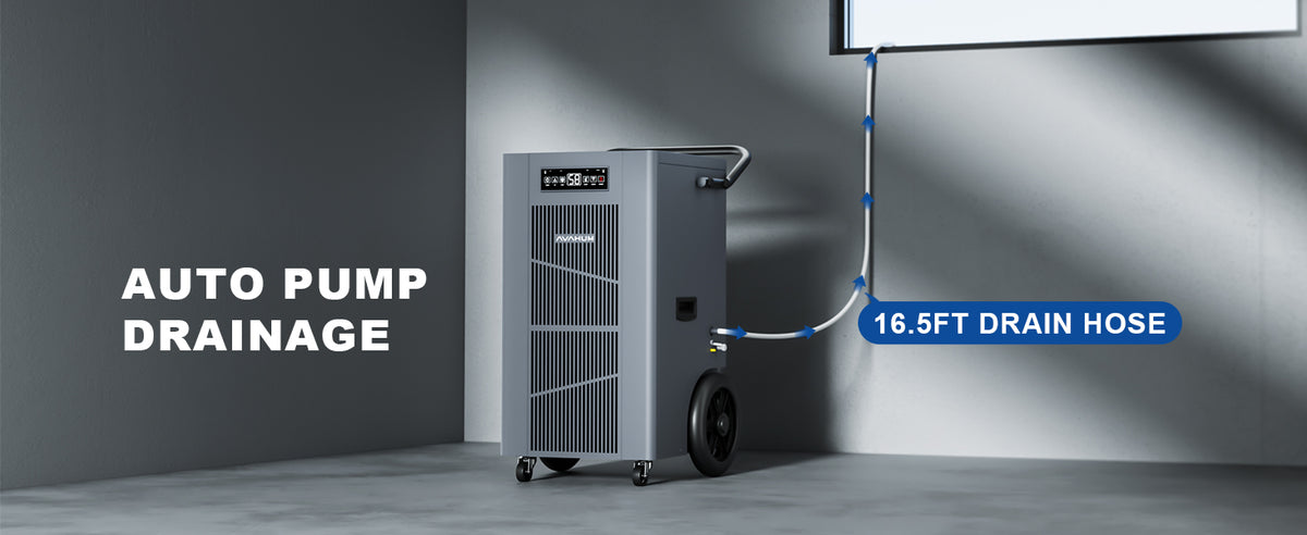 AVAHUM 320 Pints Commercial Dehumidifier with Pump,Commercial Grade Dehumidifier for Basement,24H Timer,cover up to 9000 sqft Large Spaces for Industrial,40Gallon/Day,Continuous Dehumidification,Auto Defrost