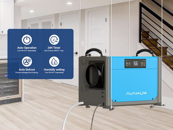 AVAHUM 113 Pints Crawl Space Dehumidifier for Basements, Commercial Dehumidifier with Drainage Hose, Coverage Area 3300 Sq.ft
