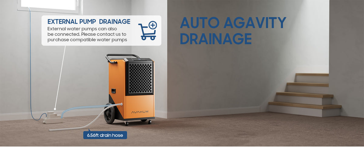 AVAHUM Commercial Dehumidifier for Basements,305 Pint, 9000 sqft Large Spaces,38 Gallon/Day.Commercial Grade Dehumidifiers for Industrial,24H Timer,Continuous Dehumidification,Auto defrost.