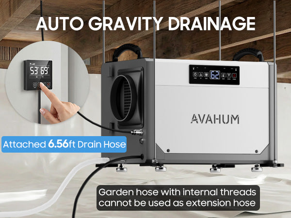 AVAHUM 113 Pints Crawl Space Dehumidifier with Pump, Commercial Dehumidifier with Drainage Hose, Coverage Area 3500 Sq.ft