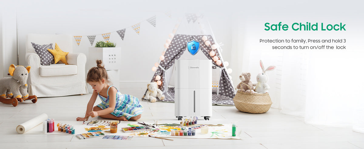 Glowells 1600 Sq.ft Dehumidifiers for Home, 21 Pints Dehumidifier with Drain Hose for Basement, Smart Humidity Control Moisture Removal, 3 Operation Modes for RV, Bathroom, Bedroom