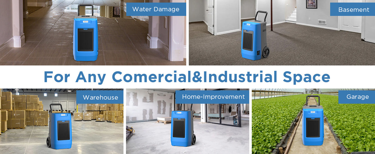 ANDTE 190 Pints Commercial Dehumidifier with Pump, Industrial Dehumidifier for Basements, Covers up to 6500 Sq.ft