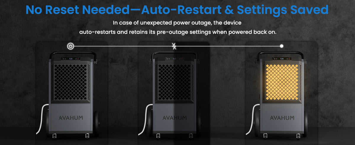 AVAHUM 320 Pints Commercial Dehumidifier with Drain Hose for Basements, Coverage Area 9000 Sq.ft