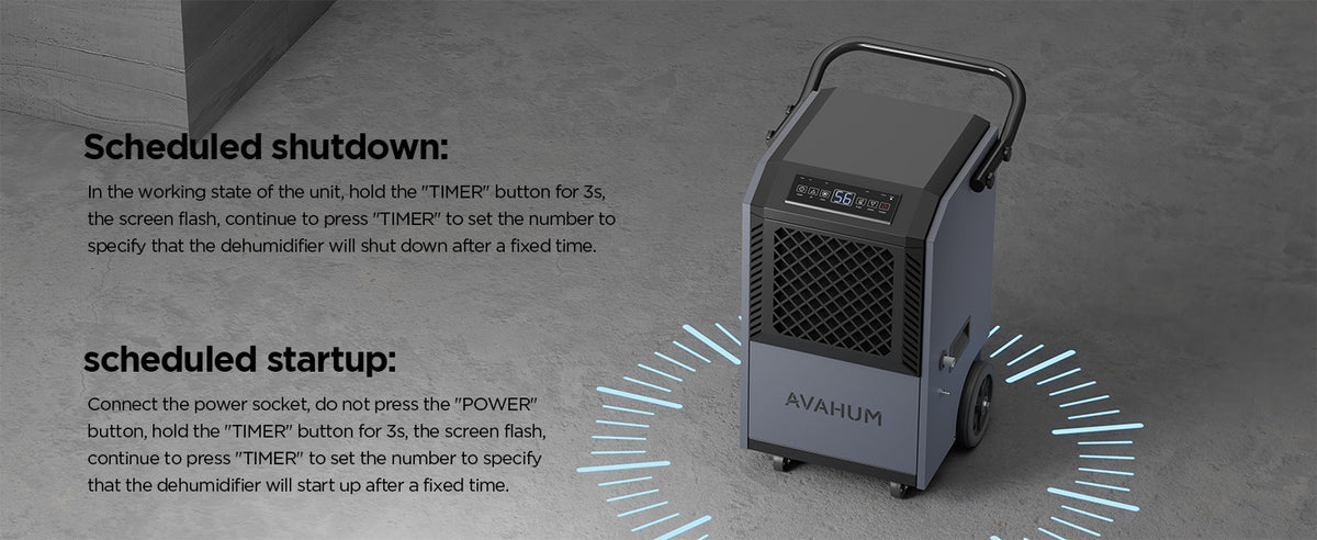AVAHUM 160 Pints Commercial Dehumidifier With Pump for Basement,Large Dehumidifier for Basement With Drain Hose,Timer and 4 Wheels,Industrial Dehumidifiers for Flood Repair,Drying Basement,Warehouse and Factory