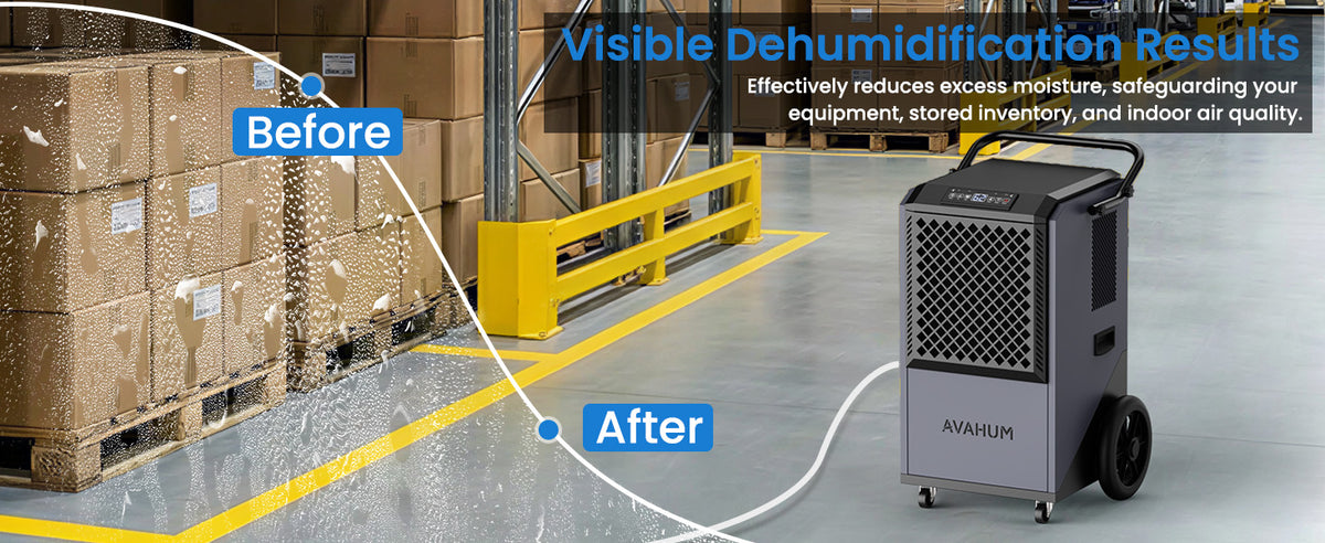 AVAHUM 320 Pints Commercial Dehumidifier with Pump for Basements 9000 sq.ft Large Commercial-Grade Dehumidifiers with Drain Hose for Industrial Spaces,Job Sites