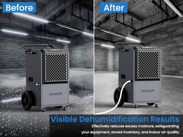 AVAHUM 320 Pints Commercial Dehumidifier with Drain Hose for Basements, Coverage Area 9000 Sq.ft