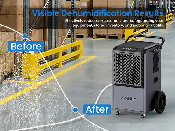 AVAHUM 320 Pints Commercial Dehumidifier with Pump for Basements 9000 sq.ft Large Commercial-Grade Dehumidifiers with Drain Hose for Industrial Spaces,Job Sites