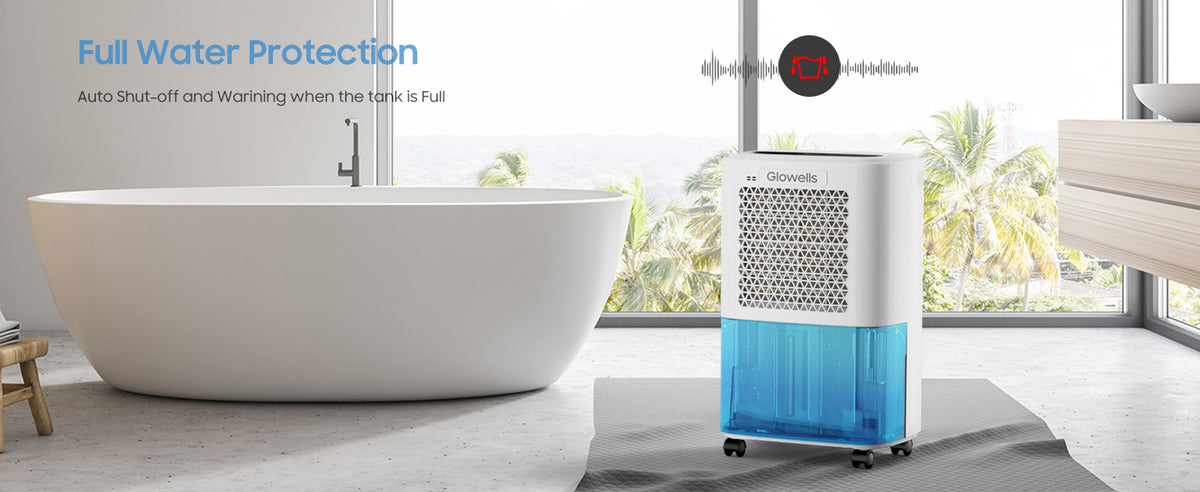 Glowells 2500 Sq.Ft Dehumidifiers for Home Basement with Drain Hose, 34 Pints Large Room Dehumidifier Portable with Smart Humidity Control, 3 Opeartion Modes for RV, Bathroom, Bedroom
