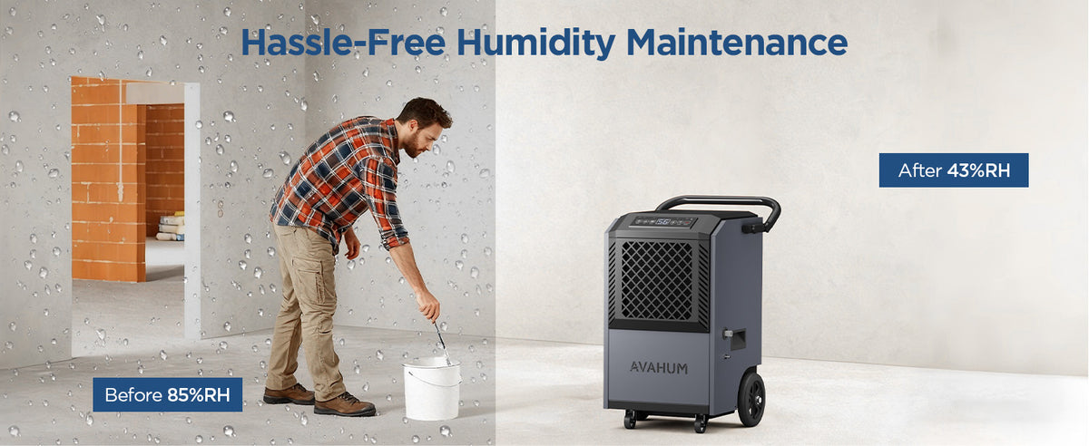 AVAHUM 160 Pints Commercial Dehumidifier With Pump for Basement,Large Dehumidifier for Basement With Drain Hose,Timer and 4 Wheels,Industrial Dehumidifiers for Flood Repair,Drying Basement,Warehouse and Factory