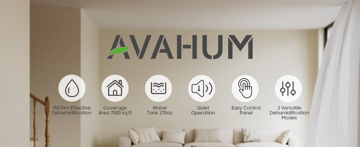 AVAHUM 150 Pints Dehumidifiers with Pump with Drainage Hose for Home Large Room for Bathroom for Basement Covers up to 8000 Sq.Ft