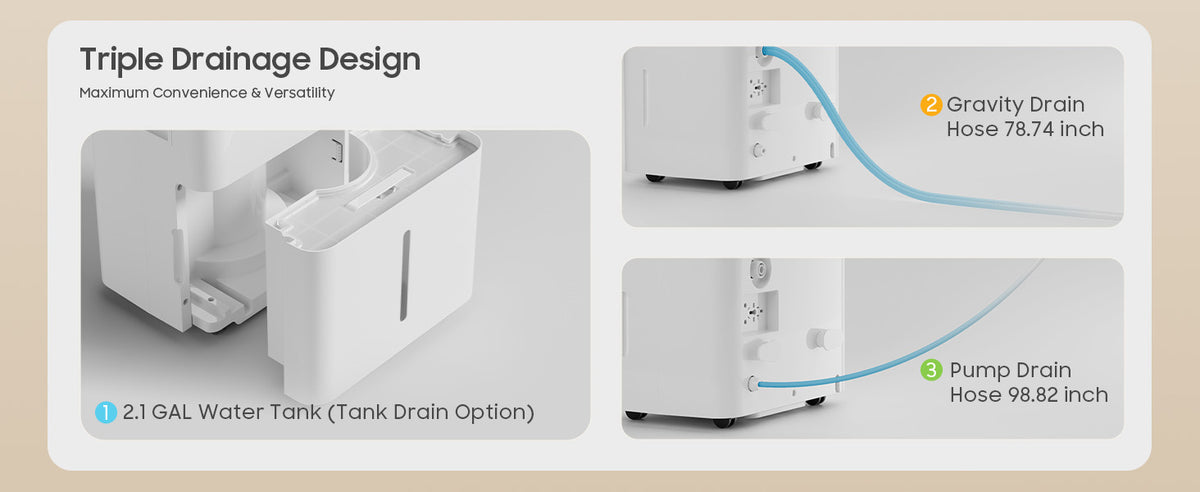 AVAHUM 150 Pints Dehumidifiers with Pump with Drainage Hose for Home Large Room for Bathroom for Basement Covers up to 8000 Sq.Ft