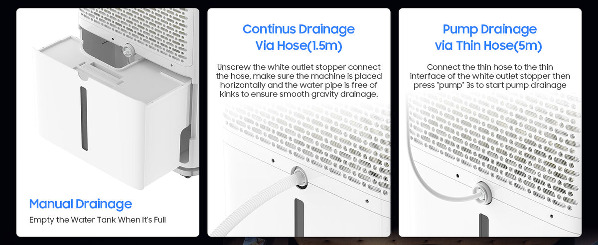 150 Pints Dehumidifiers with Pump with Drainage Hose for Home Large Room for Bathroom for Basement Covers up to 8000 Sq.Ft