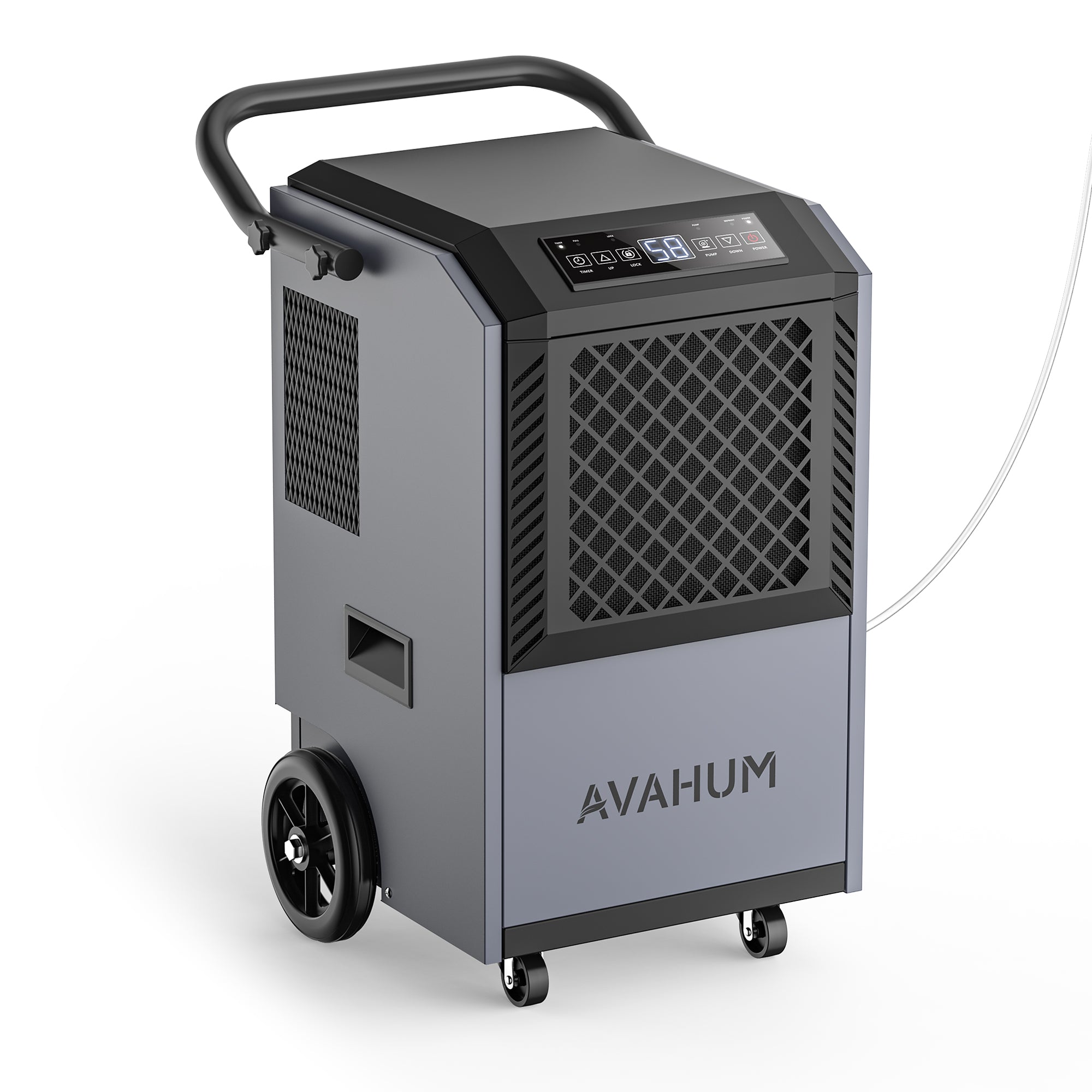 AVAHUM 160 Pints Commercial Dehumidifier With Pump for Basement,Large Dehumidifier for Basement With Drain Hose,Timer and 4 Wheels,Industrial Dehumidifiers for Flood Repair,Drying Basement,Warehouse and Factory