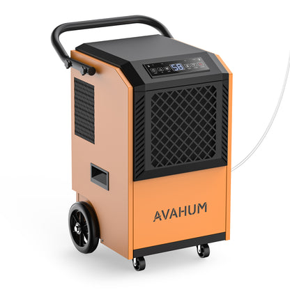 AVAHUM 160 Pints Commercial Dehumidifier with Pump and Drain Hose for Basements, Heavy Duty Commercial Grade Dehumidifiers for Large Spaces, Warehouse, Industry Water Damage Unit, Auto Defrost