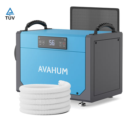AVAHUM 113 Pints Crawl Space Dehumidifier for Basements, Commercial Dehumidifier with Drainage Hose, Coverage Area 1300 Sq.ft