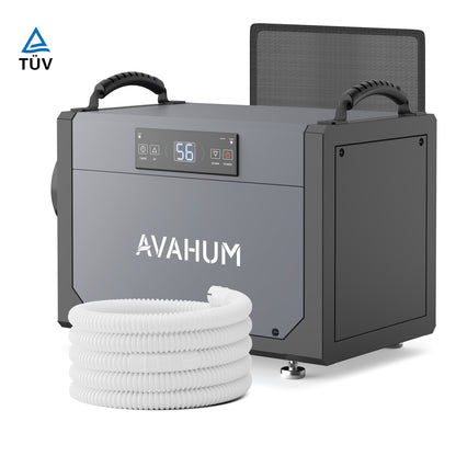 AVAHUM 120 Pints Crawl Space Dehumidifier for Basement, Commercial Dehumidifier with Drainage Hose, Coverage Area 1500 Sq.ft