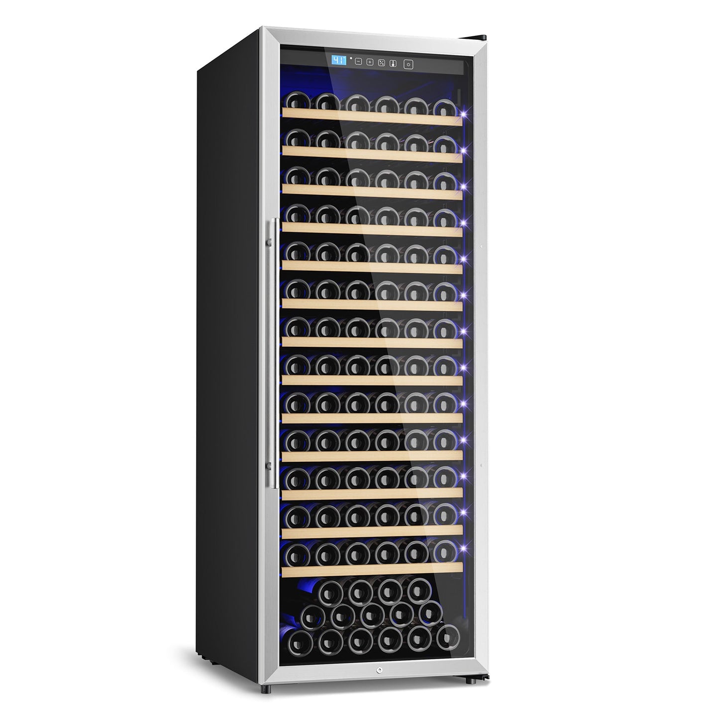 158-Bottle Wine Cooler Refrigerator Suitable for Mixed Bottle Sizes, 24 Inch Wine Refrigerator Freestanding or Built-In, Low Noise Operation