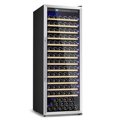 158-Bottle Wine Cooler Refrigerator Suitable for Mixed Bottle Sizes, 24 Inch Wine Refrigerator Freestanding or Built-In, Low Noise Operation