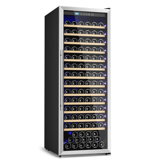 158-Bottle Wine Cooler Refrigerator Suitable for Mixed Bottle Sizes, 24 Inch Wine Refrigerator Freestanding or Built-In, Low Noise Operation