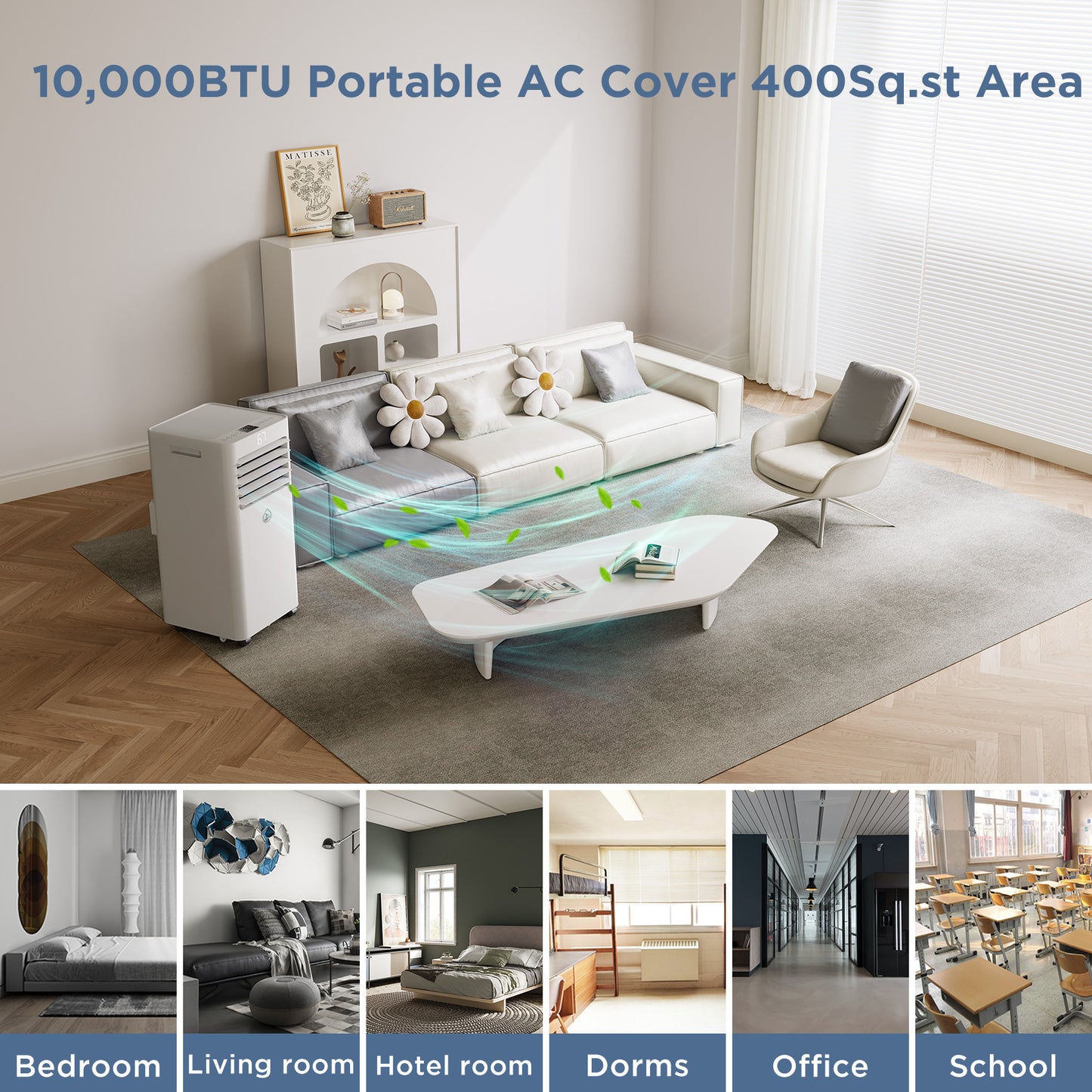 LUBAIR 10,000 BTU Portable Air Conditioner, Portable AC Unit ,Up To 400 Sq Ft