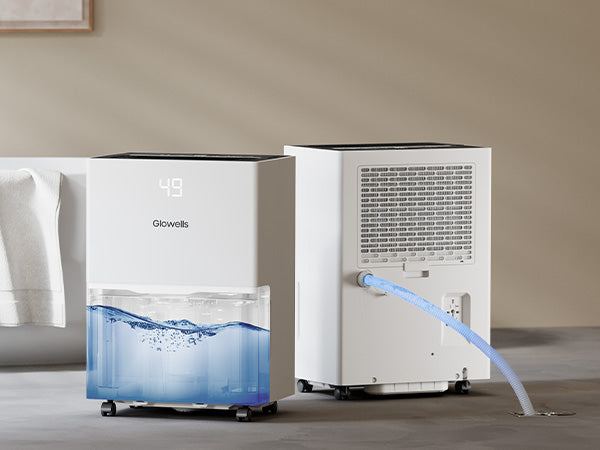 Glowells  82 Pints Energy Star Dehumidifier for Home, 5500 Sq.Ft Basement Dehumidifier with Drain Hose for Large Room Bathroom Bedroom, Compressor Dehumidifiers with Smart Humidity Control, Auto Defrost