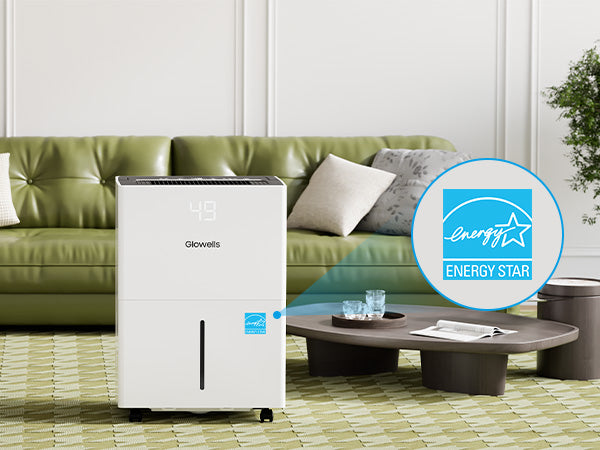 Glowells  82 Pints Energy Star Dehumidifier for Home, 5500 Sq.Ft Basement Dehumidifier with Drain Hose for Large Room Bathroom Bedroom, Compressor Dehumidifiers with Smart Humidity Control, Auto Defrost