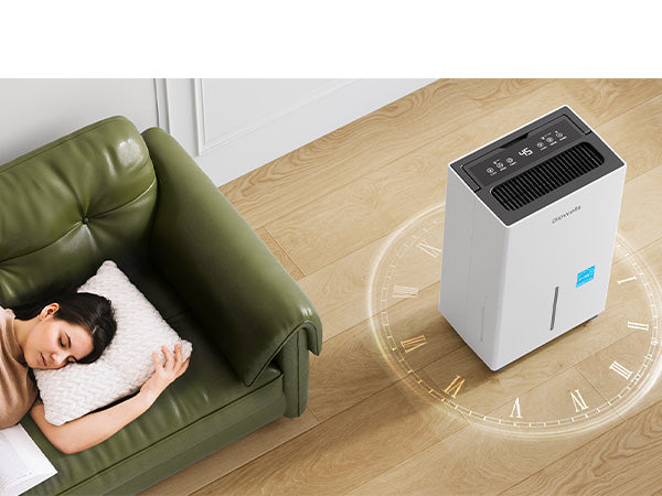Glowells 52 Pints Portable Dehumidifier for Basements and Homes with Drain Hose, Covers up to 4500 Sq Ft, Removes up to 50 Pints of Moisture per Day (95°F, 95% RH)