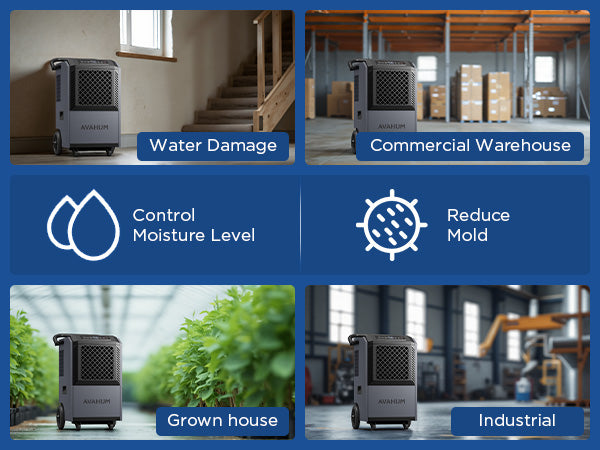 AVAHUM 160 Pints Commercial Dehumidifier With Pump for Basement,Large Dehumidifier for Basement With Drain Hose,Timer and 4 Wheels,Industrial Dehumidifiers for Flood Repair,Drying Basement,Warehouse and Factory
