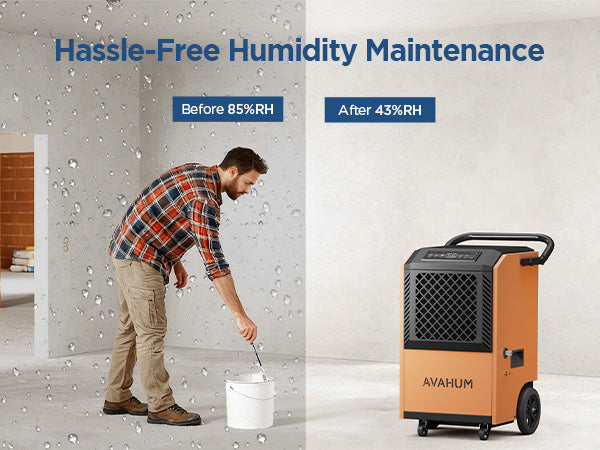 AVAHUM 160 Pints Commercial Dehumidifier with Pump and Drain Hose for Basements, Heavy Duty Commercial Grade Dehumidifiers for Large Spaces, Warehouse, Industry Water Damage Unit, Auto Defrost