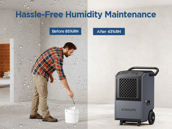 AVAHUM 160 Pints Commercial Dehumidifier With Pump for Basement,Large Dehumidifier for Basement With Drain Hose,Timer and 4 Wheels,Industrial Dehumidifiers for Flood Repair,Drying Basement,Warehouse and Factory