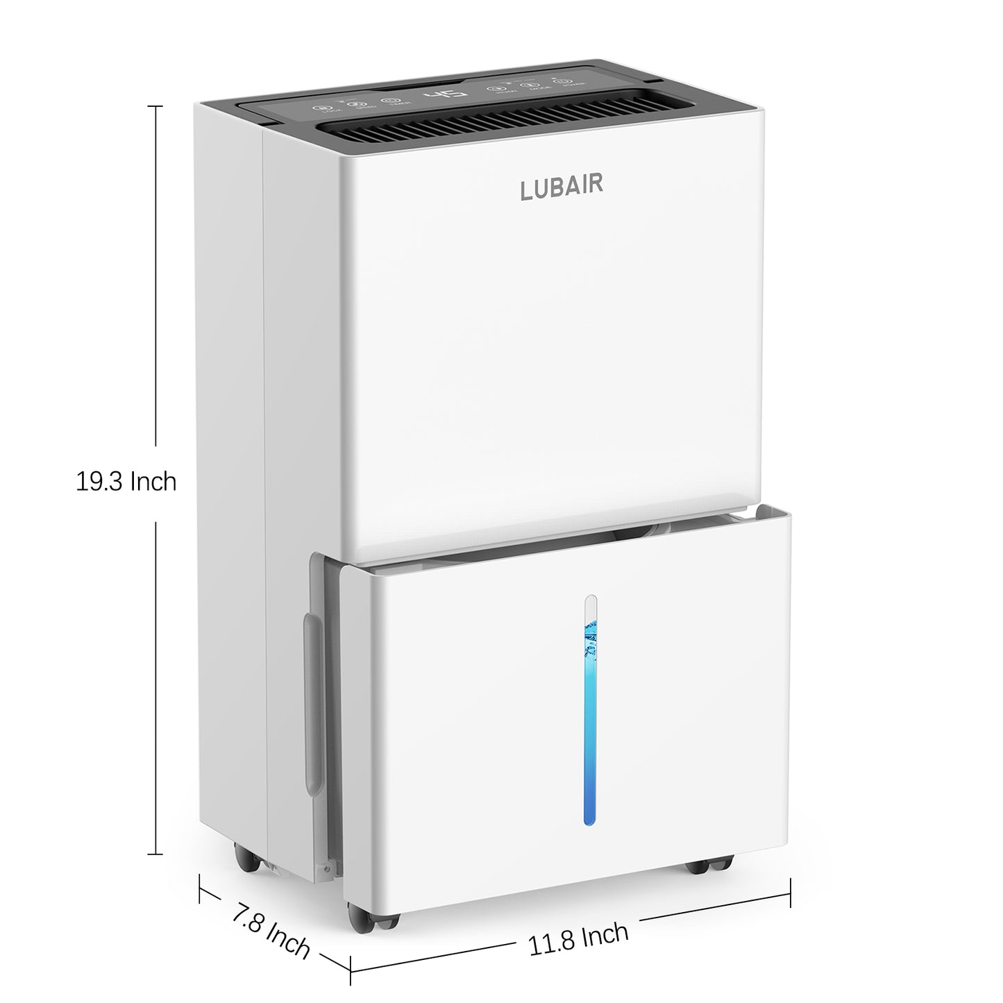 LUBAIR 22 Pints Portable Dehumidifier for Basements and Homes with Drain Hose, Covers up to 600 Sq Ft, Removes up to 50 Pints of Moisture per Day (95°F, 95% RH)