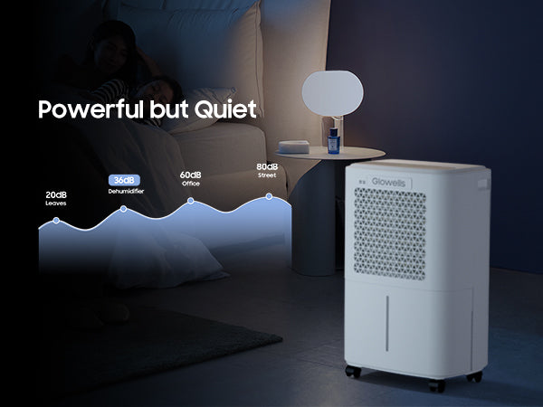Glowells 2500 Sq.Ft Dehumidifiers for Home Basement with Drain Hose, 34 Pints Large Room Dehumidifier Portable with Smart Humidity Control, 3 Opeartion Modes for RV, Bathroom, Bedroom