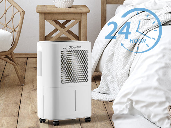 Glowells 2500 Sq.Ft Dehumidifiers for Home Basement with Drain Hose, 34 Pints Large Room Dehumidifier Portable with Smart Humidity Control, 3 Opeartion Modes for RV, Bathroom, Bedroom