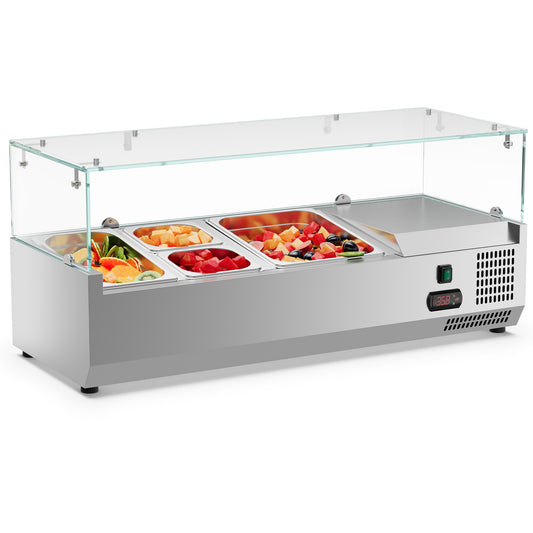 40" Refrigerated Condiment Prep Station, 28 Sandwich Prep Table, Salad Bar