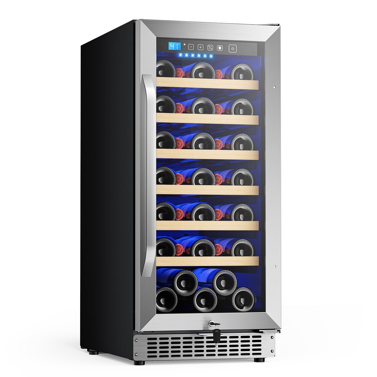 15In Wine Fridge Small, 35Bottle Wine Cooler Refrigerator Under Counter
